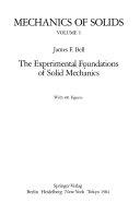 Copertina  The experimental foundations of solid mechanics