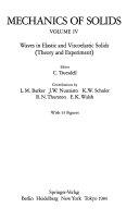 Copertina  Waves in elastic and viscoelastic solids : theory and experiment