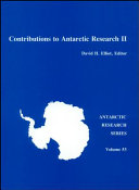 Copertina  Contributions to Antarctic research. Vol. II