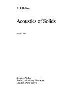 Copertina  Acoustics of solids