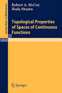 Copertina  Topological properties of spaces of continuous functions