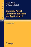 Copertina  Stochastic partial differential equations and applications II : Proceedings of a conference held in Trento, February 1-6. 1988
