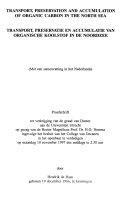 Copertina  Transport, preservation and accumulation of organic carbon in the North Sea